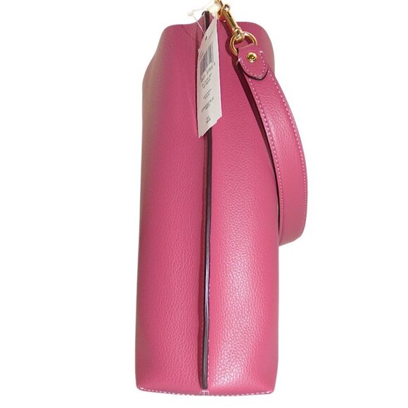 NWT Coach Mollie Bucket Bag Rouge Pink Leather Quiet Luxury Convertible Tote - Picture 6 of 14